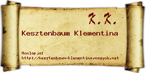 Kesztenbaum Klementina névjegykártya